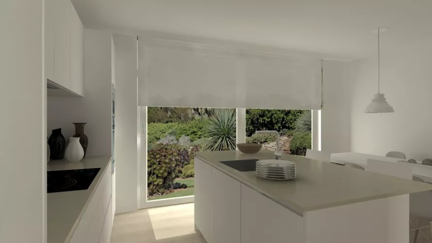 Madrid | Cocina Santos | Modelo Line L Laminado | Seda Mate