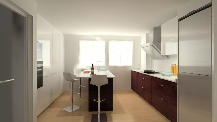 Madrid | Cocina Santos | Modelo Plano | Encimera Yukon