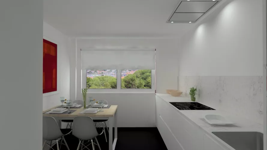 Madrid | Cocina Santos | Modelo Line E Estratificado Blanco 