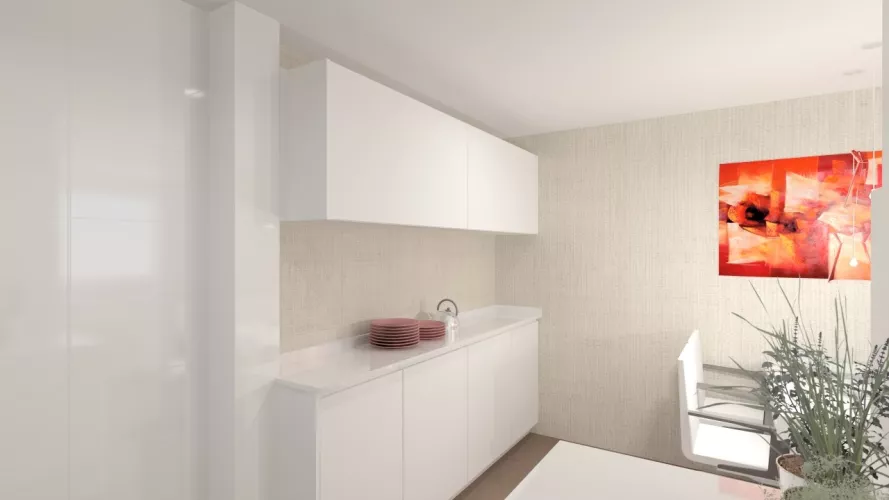 Aravaca | Cocina Santos | Modelo Line Estratificado Blanco | Encimera Silestone Blanco