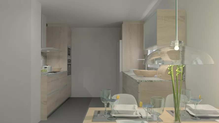 Madrid | Cocina Santos | Modelo Line E Estratificado Roble Barrica Naturamia 