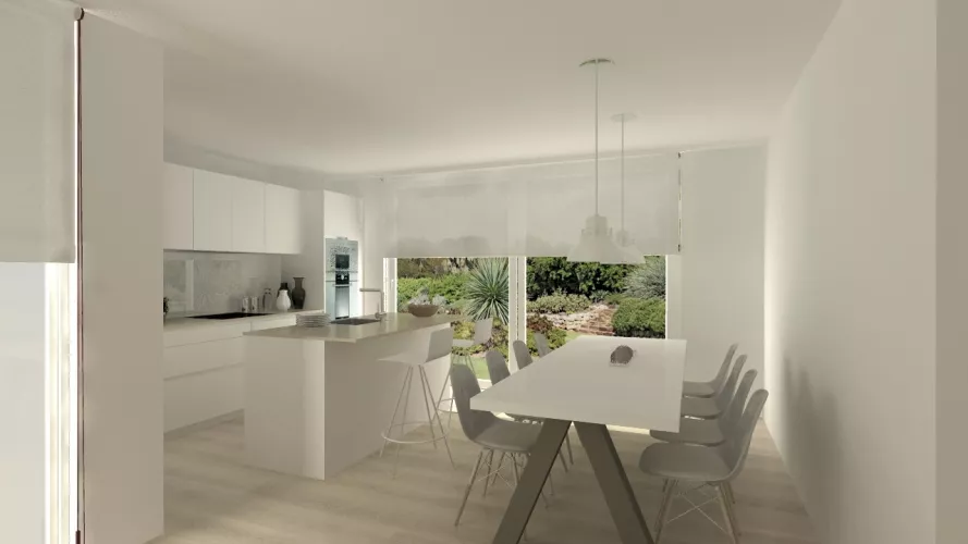 Madrid | Cocina Santos | Modelo Line L Laminado | Seda Mate