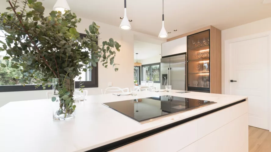 Isla central con zona cocción