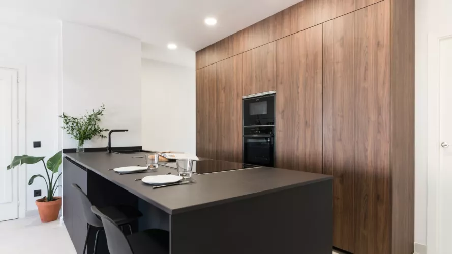 Isla con zona aguas y zona cocción