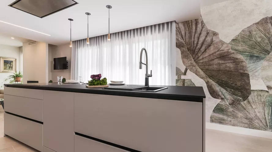 Isla de cocina Santos color cashmere