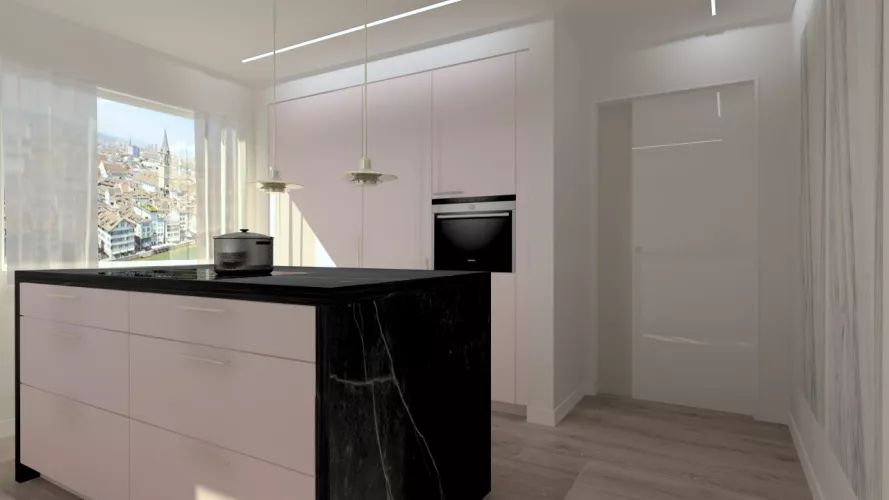 Cocina Santos | Modelo 009 Karmel Material Lacado | Encimera Dekton Kelya