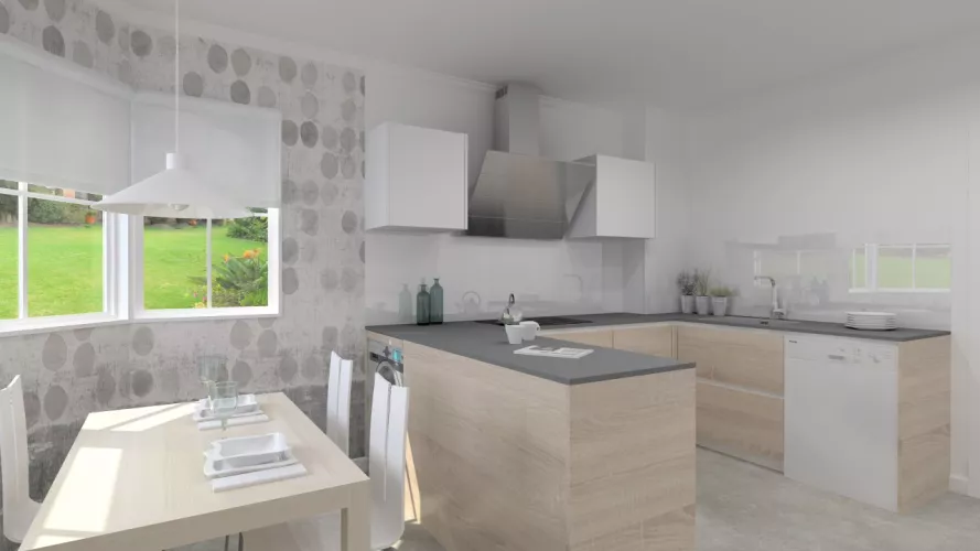 LINE-L LAMINADO BLANCO NIEVE Y ROBLE BARRICA