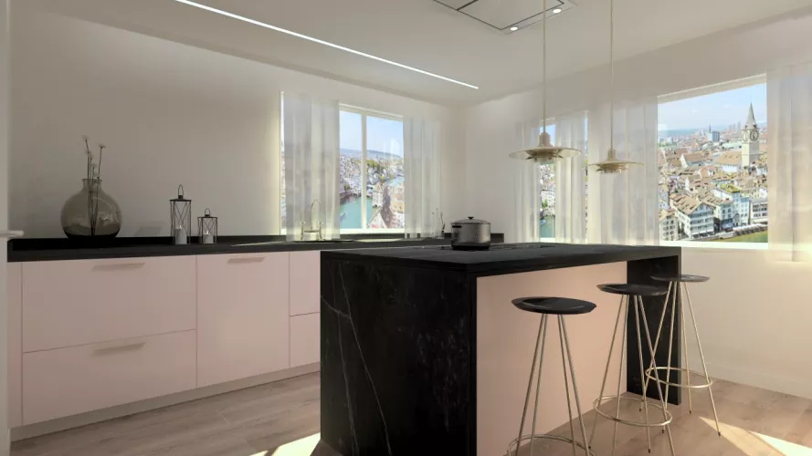 Cocina Santos | Modelo 009 Karmel Material Lacado | Encimera Dekton Kelya