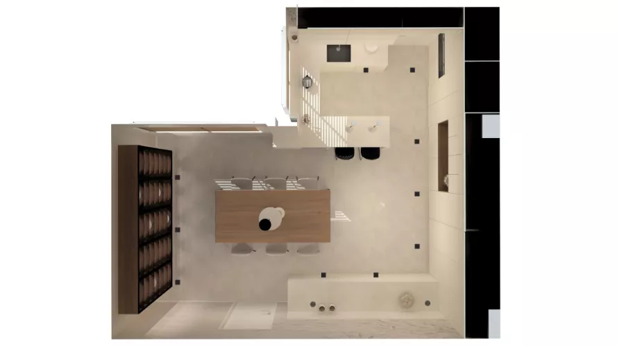 Planta cocina Santos light grey