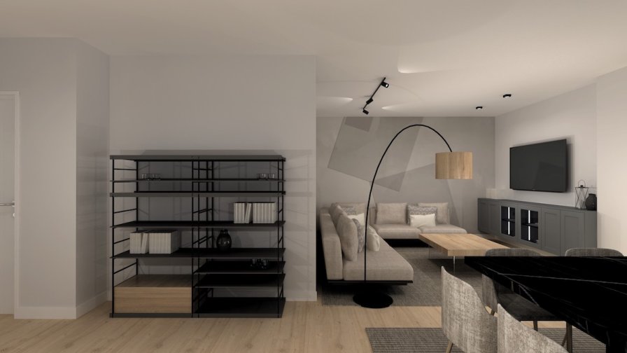 Proyecto decoración salón tonos grises