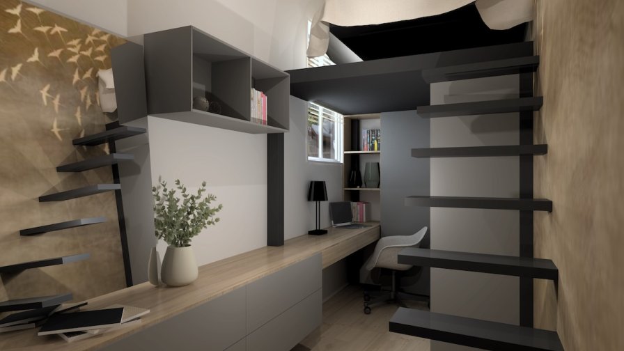 Proyecto decoración dormitorio doble altura