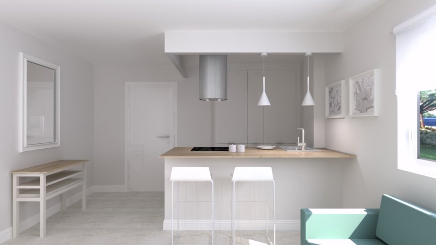 Cocina Santos americana abierta al salón