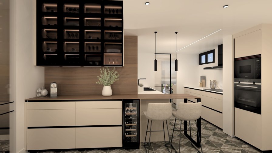 Cocina abierta de diseño