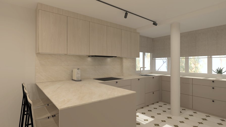 Una cocina actual donde diseño y calma van de la mano