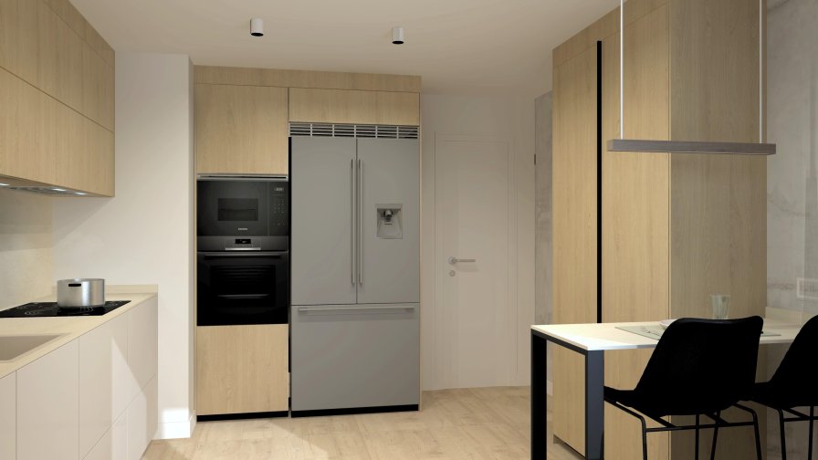 Cocina moderna con acabados en madera