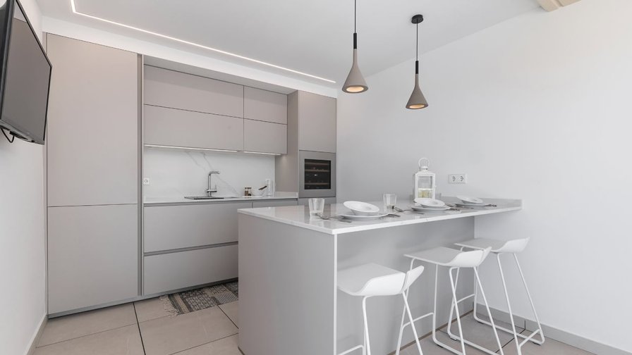 Cocina Santos Moderna de Verano en color Cashmere