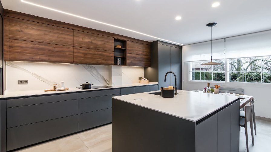 Cocina Gris con Isla