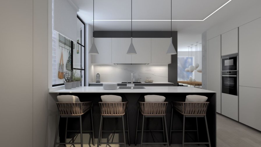 Cocina Gris con Isla