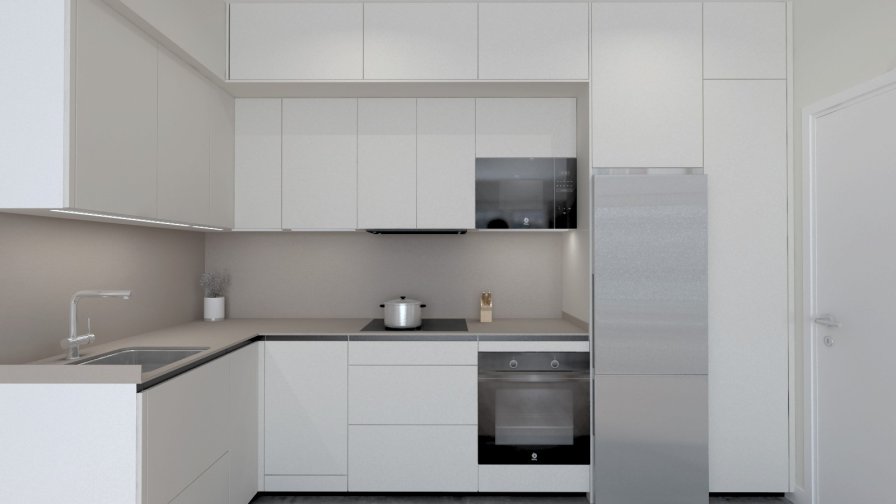 Cocina Santos abierta al salón con cristalera