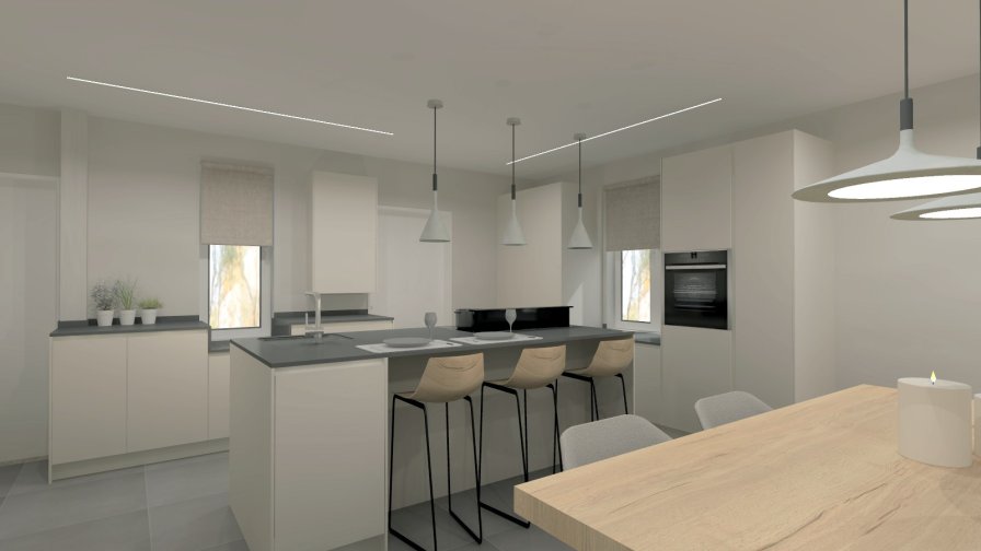 Cocina Santos Blanca con Isla