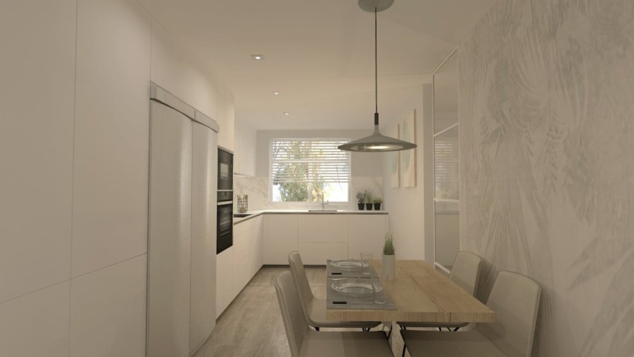 Cocina Santos blanca en L