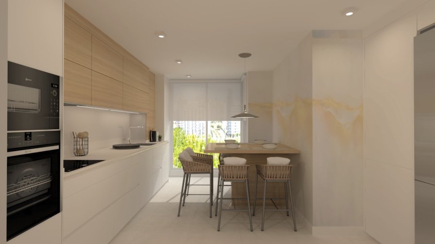 Cocina Santos blanca y olmo en línea