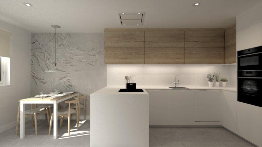 Cocina Santos blanca y roble