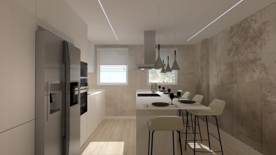 Cocina Santos en paralelo con península