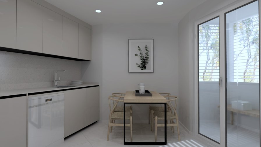 Cocina Santos gris arena