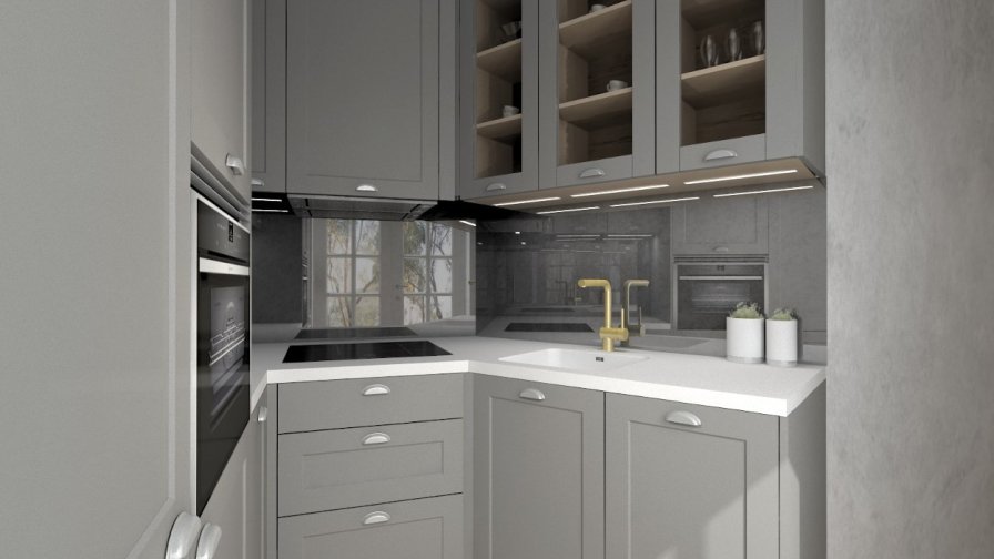 Cocina Santos Marco gris con encimera Lapitec