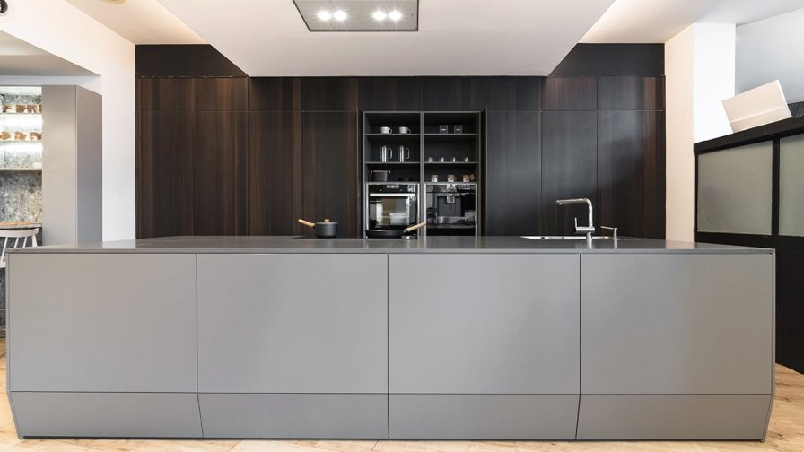 Cocina Santos gris con isla