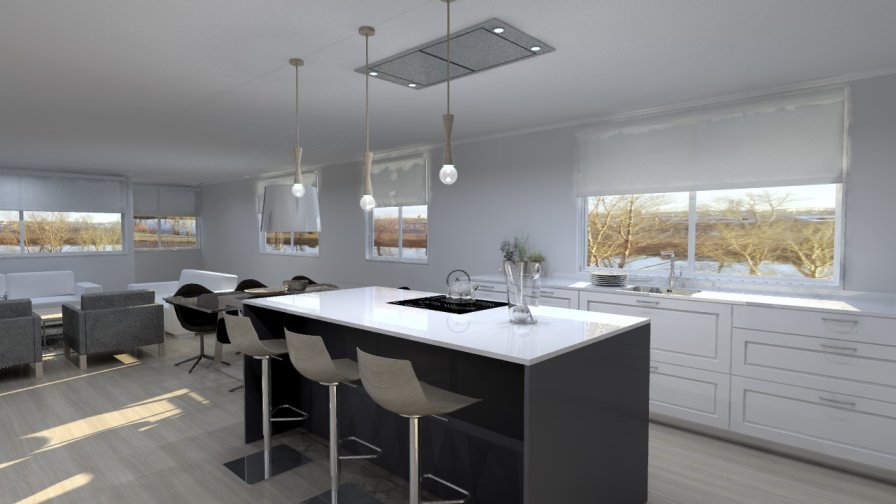 Cocina Santos | Cocina Época Laca Seda Gris Basalto | Encimera Granito Alaska