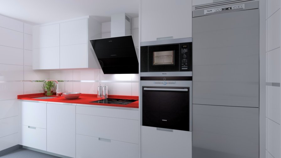 Madrid | Cocina Santos | Modelo Minos E | Encimera Compac