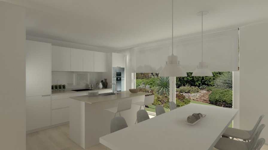 Madrid | Cocina Santos | Modelo Line L Laminado | Seda Mate