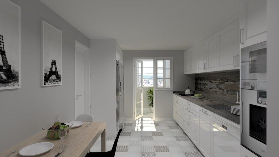 Aravaca | Cocina Santos | Modelo Epoca Laca Blanco | Encimera Dekton