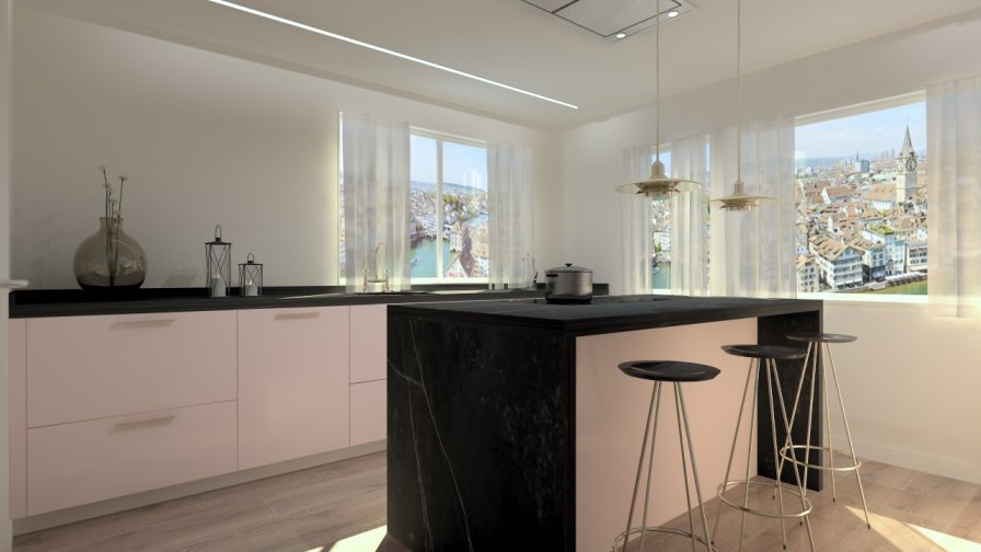 Cocina Santos | Modelo 009 Karmel Material Lacado | Encimera Dekton Kelya