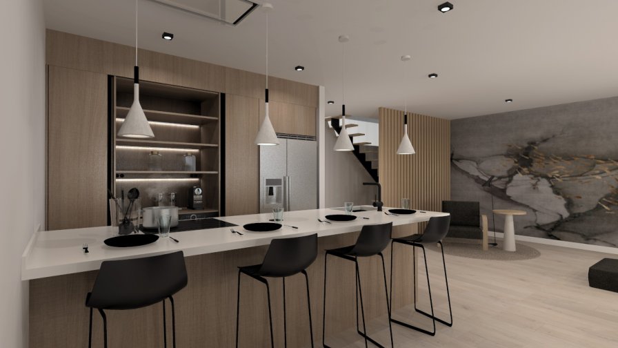 Península con zona de trabajo