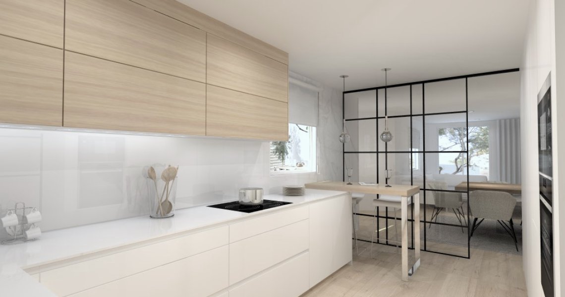 Cocina Santos Blanca y Madera | Docrys & DC