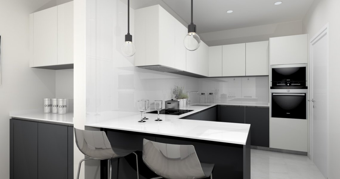 Decoración en blanco y negro proyecto de cocina | Docrys & DC