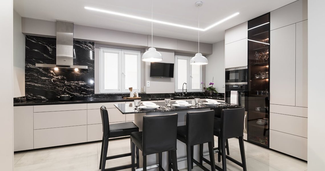 Cocina Santos en U con isla | Docrys & DC