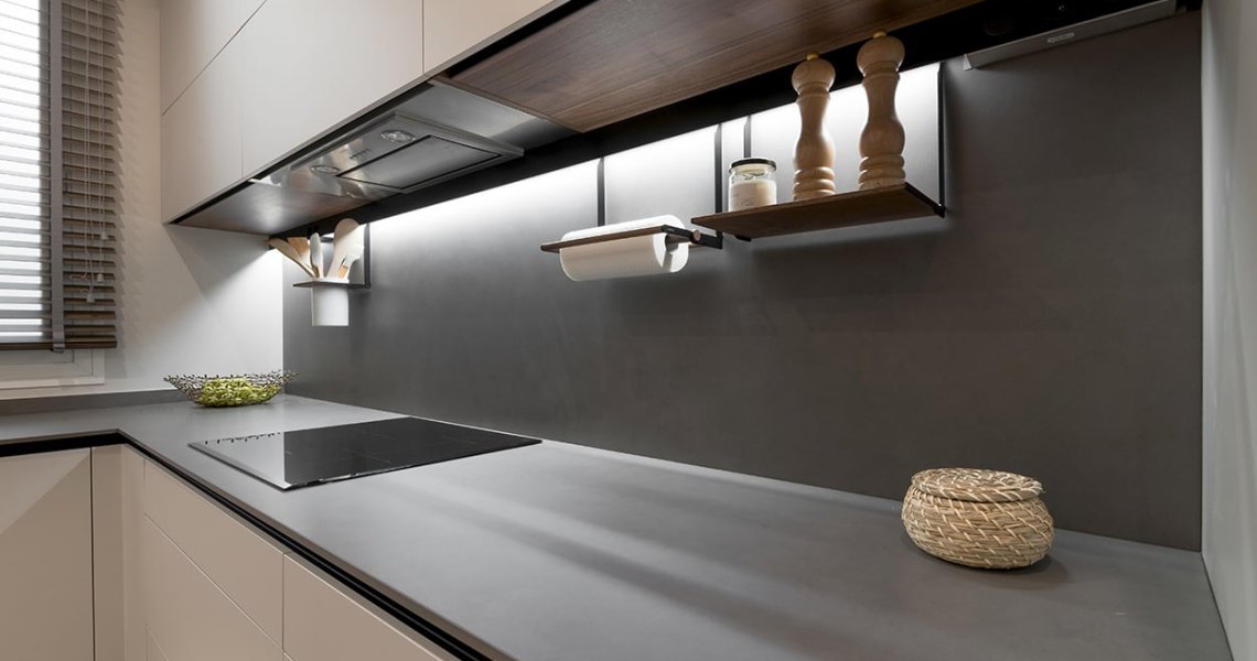 Cocina Santos gris con península | Docrys & DC