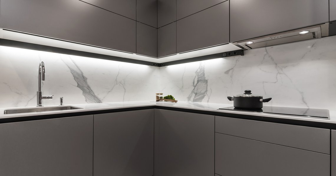 Cocina Moderna de Santos en color Gris Visón | Docrys & DC