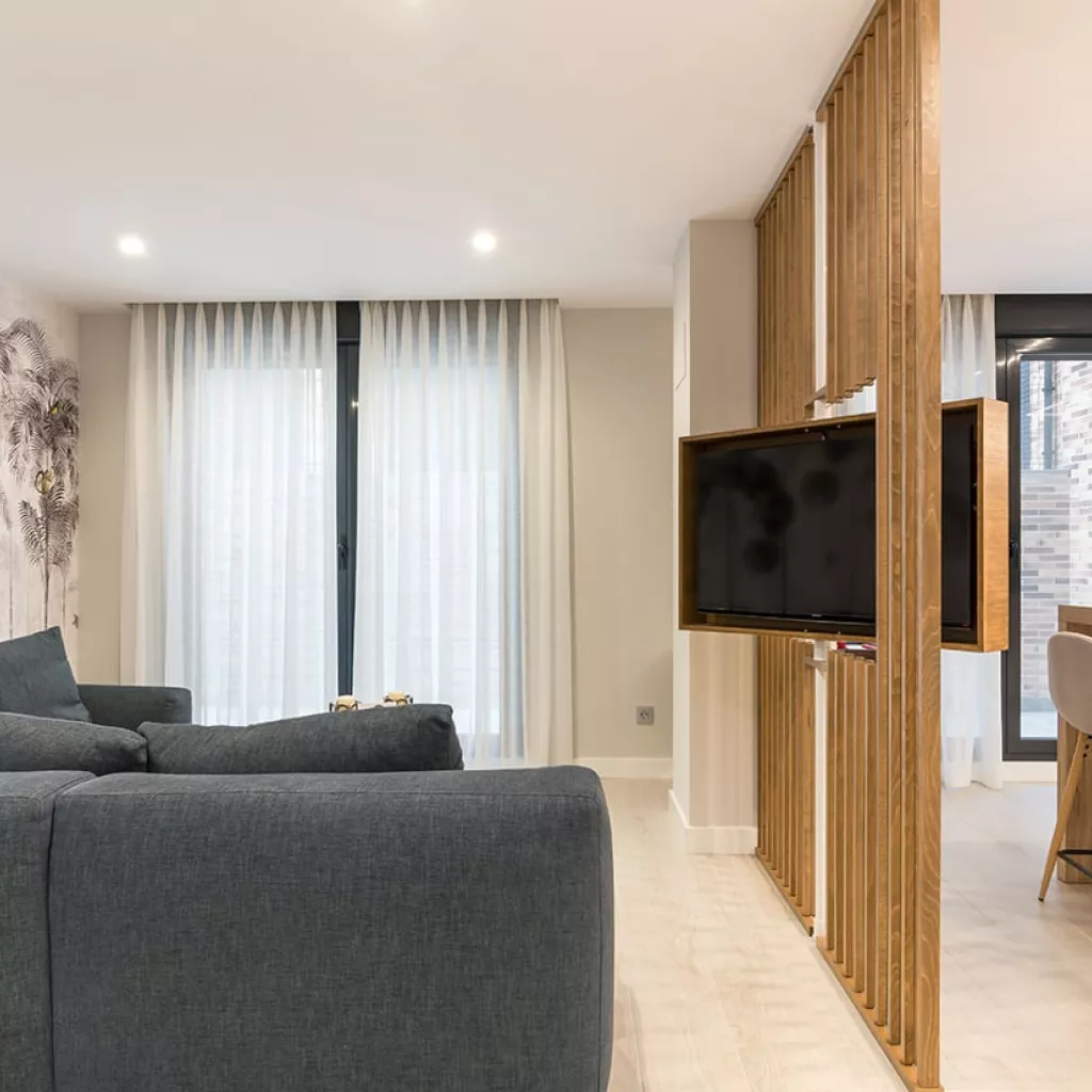 división de estancias cocina y salón