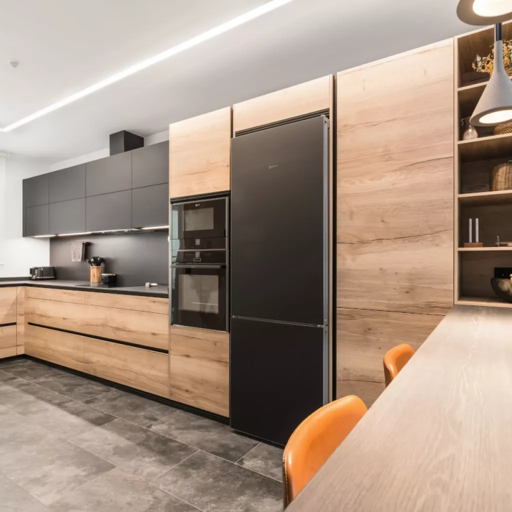 Cocina Santos roble y negra