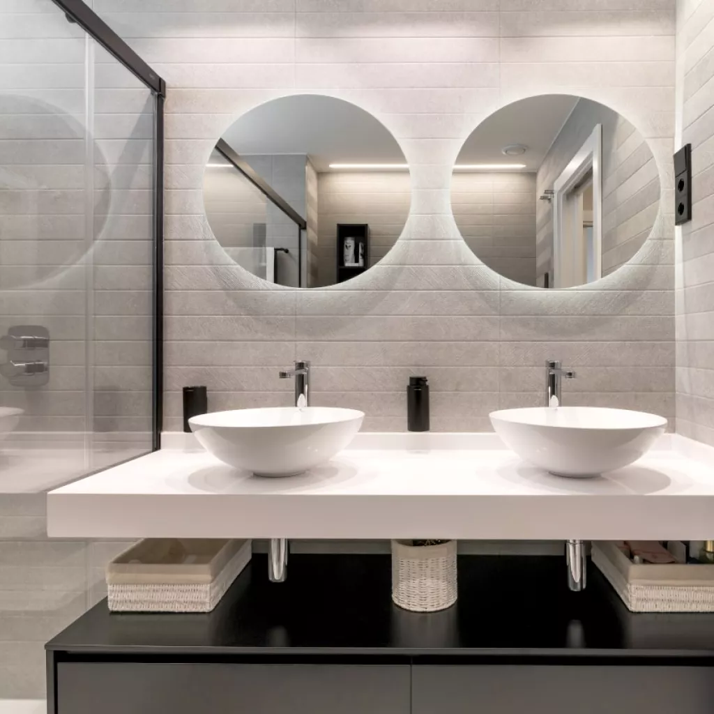 Mueble baño con dos lavabos