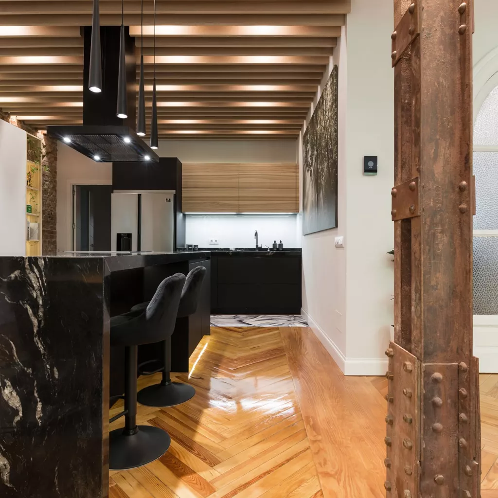 suelo cocina en madera