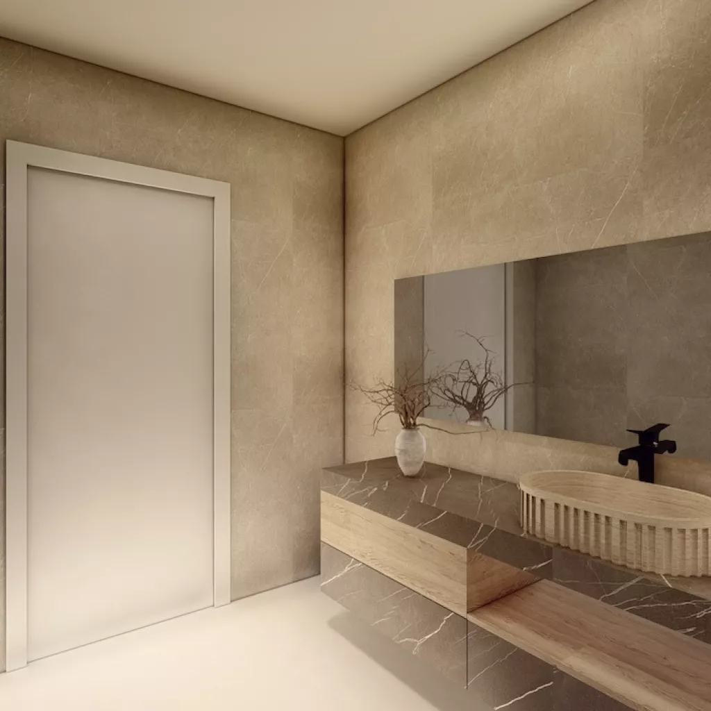 diseño de baño con ducha y bañera