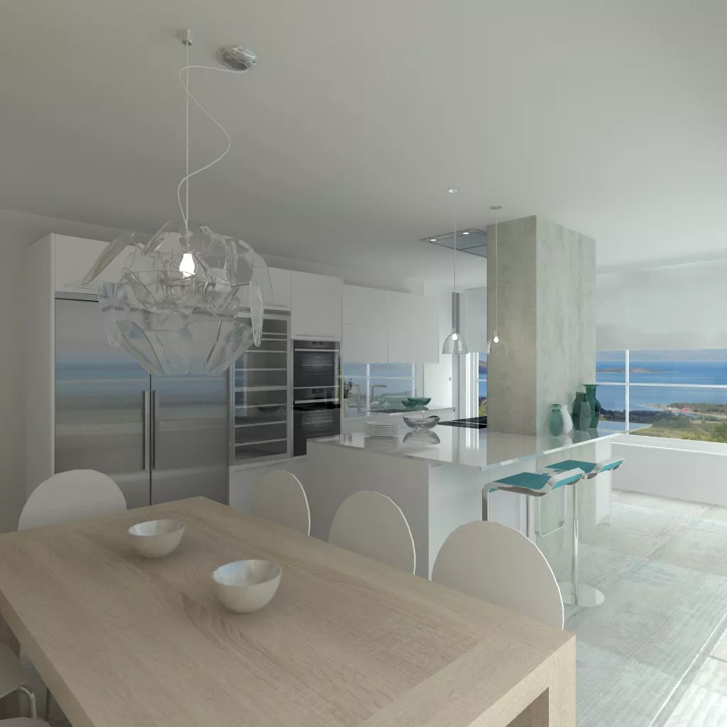 Madrid | Cocina Santos | Modelo Line E Blanco | Encimera Silestone Blanco Zeus