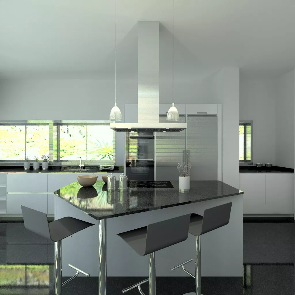 Proyecto en Aravaca | Cocina Santos LINE Blanco con Encimera de Granito