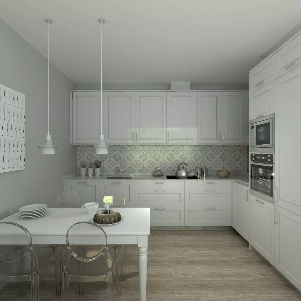 Aravaca | Cocina Santos | Modelo Epoca Laca Gris Nube | Encimera Silestone Lagoon 